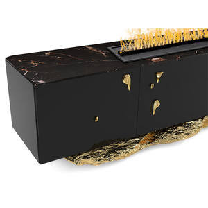 Buffet de luxe au design contemporain avec cheminées en marbre coulé en cuivre <span class=keywords><strong>laqué</strong></span> très brillant pour meubles de salon <span class=keywords><strong>TV</strong></span> - Product Image 2
