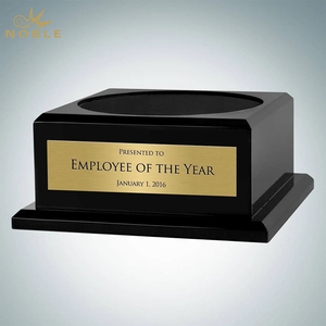 Noble <strong>Keepsake</strong> Favors <strong>Wedding</strong> Favor <strong>Wedding</strong> Piano Finish Black Wood Base With Personalized Gold Plate Crystal Glass Award - Product Image 1