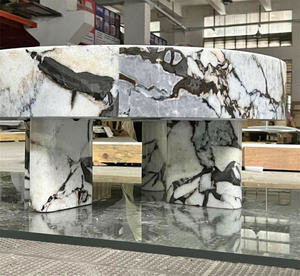 Modern lüks Galaxy mavi mermer sehpa büyük Plinths özelleştirilebilir boyut ve şekil oturma odası mobilya merkezi tabloları - Product Image 5