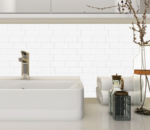 Piastrelle Bianche Effetto Metro Adesive per Cucina e Bagno Rivestimento Murale Autoadesivo Effetto 3D Fai-da-Te Impermeabile e Antimuffa - Product Image 6