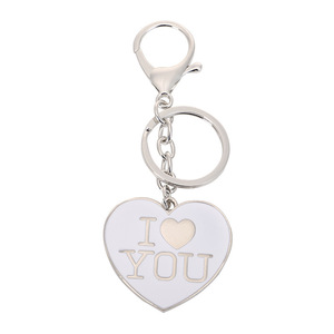 Llaveros de corazón de aleación de Zinc de Metal de estilo bonito a la moda, llaveros 'I <span class=keywords><strong>Love</strong></span> <span class=keywords><strong>You</strong></span>', llavero de mosquetón de hierro personalizado con impresión esmaltada - Product Image 4