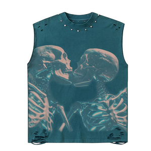 Y2k rửa đau khổ của người đàn ông Tank Tops tùy chỉnh bông không tay tùy chỉnh Tank <span class=keywords><strong>Top</strong></span> người đàn ông - Product Image 1