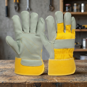 Guantes de Trabajo de Piel de Vaca con Forro Polar Completo, Guantes de Soldadura Antideslizantes y Resistentes a la Abrasión para Soldadura y Manipulación - Product Image 4
