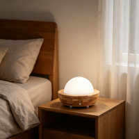 Diffuseur d'arômes en bois grainé 200 ml avec lumière LED nocturne, humidificateur ultrasonique à huiles essentielles pour chambre à coucher