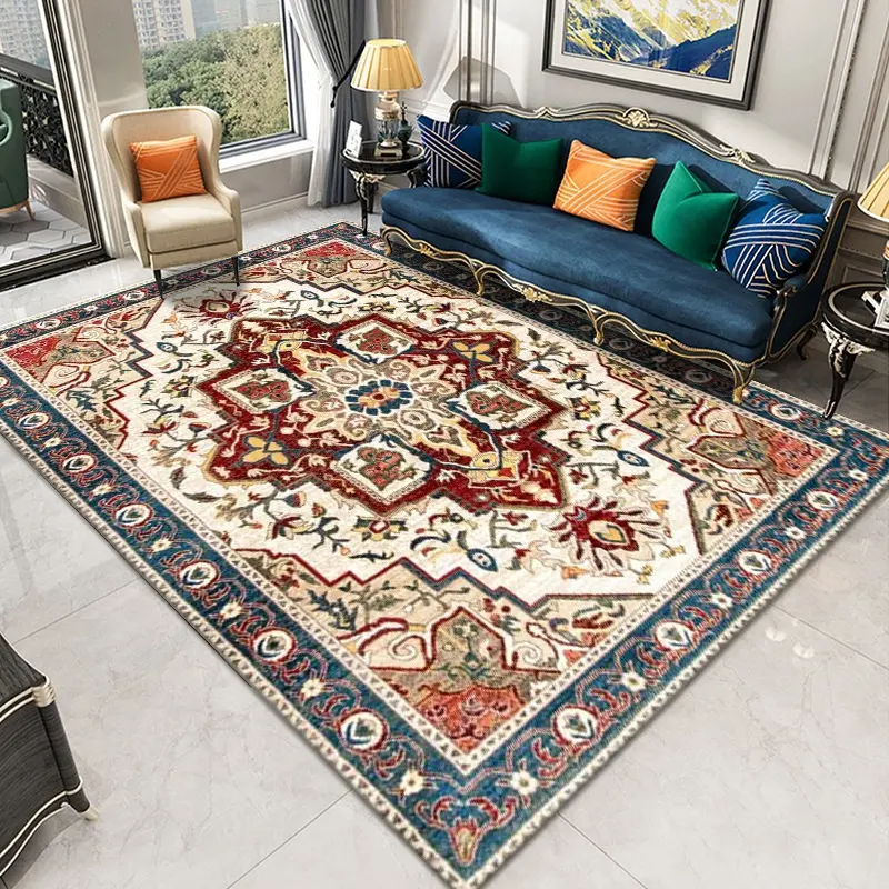 Modern Baru Disesuaikan Dicetak Klasik Persia Desain Mewah Kristal Beludru Karpet Non Slip Digital Printing Karpet Ruang Tamu/