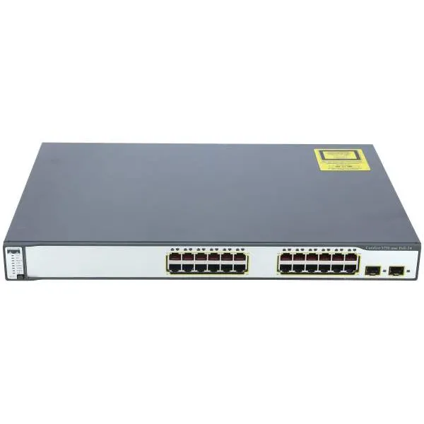 中古WS-C3750-24PS-S 3750シリーズ24 10/100 PoE 2 SFP標準イメージネットワークスイッチ