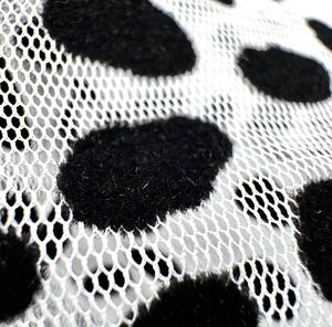 Tela Elástica de Malla con Estampado de Flores, Estrellas, Lunares y Lazos con Diseño de Leopardo para <span class=keywords><strong>Mujer</strong></span> - Product Image 3