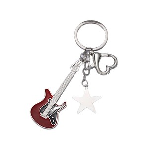 Colorful Guitar Keychain With <b>Star</b> Charm Zinc Alloy Portable <b>Key</b> Accessory For Car Bag Gift - Product Image 5