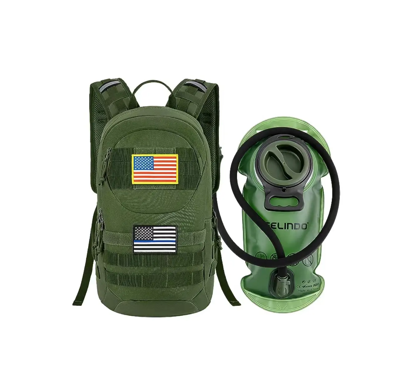 900D Tactical MOLLE Daypack mit 2L Wasser blase mit Schnell verschluss und leichten Rucksäcken