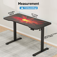 MOUNTUP 120*60cm Bureau de jeu électrique au design moderne Bureau debout personnalisable avec tapis de bureau
