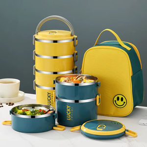 Xách Tay Thép Không Gỉ Dành Cho Người Lớn Hộp Ăn Trưa Stackable 4 Lớp <span class=keywords><strong>Container</strong></span> Bento Hộp Ăn Trưa Cho Nam Giới Phụ Nữ Với Cách Điện Túi Ăn Trưa - Product Image 1