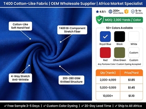 T-shirt promotionnel personnalisé en coton T400, extensible dans les 4 sens, anti-plis, 200 GSM, pour l'Afrique, OEM/ODM, vente en gros - Product Image 3