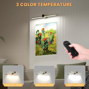 Detachable Rechargeable Battery LED Wall <b>Light</b>, Wireless Adjustable Picture Lamp <b>with</b> <b>Timer</b> Remote for Artwork & Gallery Display - Product Image 4