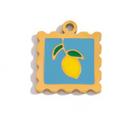 RVS 18K Goud DIY armband ketting Hangende Olie Fruit Dieren Lippen Hart Rode Lippen Bedel Charm Sieraden Accessoires