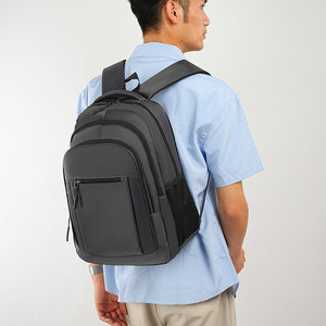 Men's <b>Backpack</b> <b>Large</b> Capacity 20-35L Oxford Cloth Outdoor Sports Travel Fashionable Durable Solid Color Blue Gray Black - Product Image 2