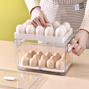 2 tier food storage bins for freezer fridge organizer plastic container with handle