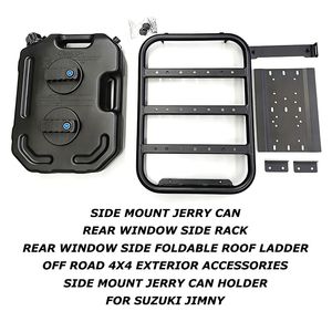 Soporte Lateral para Bidones, Porta Bidones Todoterreno, Escalera para Ventana Trasera Negra para Suzuki Jimny - Product Image 1