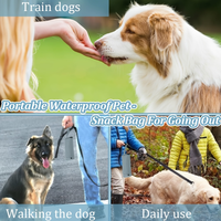 Sac à friandises pour l'entraînement des chiens, pochette portable pour friandises pour animaux de compagnie, fermeture éclair lisse, bande magique, sac de rangement pour nourriture pour chiots pour les promenades en plein air