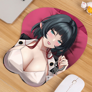 <span class=keywords><strong>Tapis</strong></span> <span class=keywords><strong>de</strong></span> <span class=keywords><strong>souris</strong></span> personnalisé avec coussinet <span class=keywords><strong>de</strong></span> poignet, motif dessin animé couleur sublimée, fille sexy aux gros seins, style anime, en stock - Product Image 3