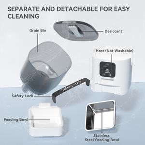 앱 제어 기능이 있는 6L 자동 고양이 급식기, 탈부착 가능한 식기 포함, 고양이, 대형견, 다중 애완동물용 자동 건식 사료 디스펜서 - Product Image 5