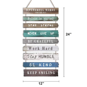 Panneau mural en bois d'art rustique inspirant, citation motivante, décoration, plaque de ferme peinte à la main, matériau MDF, positif - Product Image 3