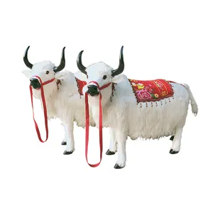 Simulated Yak Statue Large-Scale Ornaments Shopping Mall Window Display Props Handicraft Fur Animal Simulation Yak