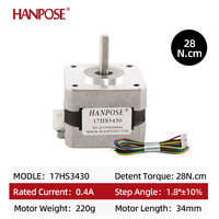 Moteur pas à pas Nema 17 17HS3430-DBX 2 phases 0,4A 28N.CM 1,8 degrés, idéal pour machine de fraisage CNC, moteur pas à pas intelligent 12V