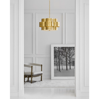 Candelabro de cobre antiguo para estudio de sala de estar, lámpara de comedor de estilo nostálgico, luces colgantes modernas nórdicas para techo