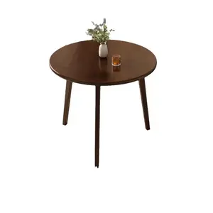 Small household all solid wood small round table dining table and chair combination balcony tea table modern simple negotiation