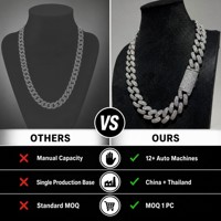 Collier chaîne cubaine Iced Out en laiton plaqué or 14K avec zircon 5A, bijoux hip-hop, logo personnalisé, longueur sur mesure, chaîne cubaine Miami, directement de l'usine