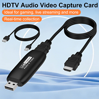 Tarjeta Capturadora de Video HDTV USB 2.0 1080P HD MP4 con Cables para Transmisión en Vivo de Juegos, Grabación de Cámara de PC y Teléfono