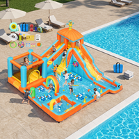 FBSPORT Équipement de terrain de jeux commercial, château gonflable d'extérieur avec obstacle, château gonflable aquatique, château gonflable en PVC avec toboggan