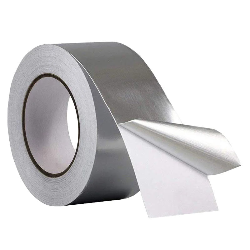 Silver HVAC Aluminum Foil Tape With Acrylic Adhesive Waterproof Heat Resistant For Masking Self-Etching Silver Alum Duct Tape
