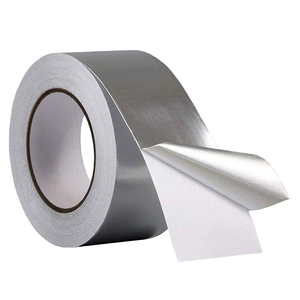 Gümüş HVAC alüminyum folyo bant ile akrilik yapıştırıcı su geçirmez isıya dayanıklı maskeleme için kendinden aşındırma gümüş şap koli bandı - Product Image 1