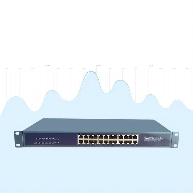 Ethernet Switch 16/24-port Network Gigabit Switch Hub Fiber Optic Splitter Rack Mount for Home Gaming Office