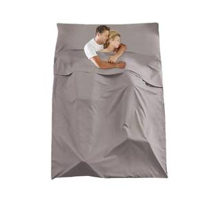 Sac de couchage double Woqi, style enveloppe, 930g, léger, respirant, en polyester, pour adultes, voyage, camping, couleur camel - Product Image 1