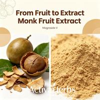 Monk Fruit Extract Poeder Mogroside V 25% 50% Natuurlijke Zoetstof Calorievrij Keto Suikervervanger Groothandel