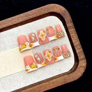 เล็บปลอมทรงเป็ด Y2K งานแฮนด์เมด ขายดี ทรงกว้างพิเศษ อะคริลิค สำหรับงานปาร์ตี้และขายส่ง คุณภาพพรีเมียม 24 ชิ้น - Product Image 3