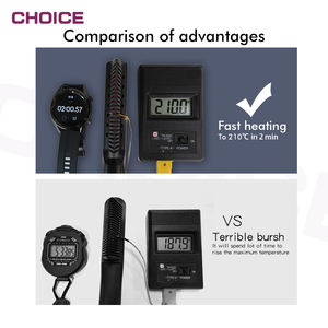 <span class=keywords><strong>Spazzola</strong></span> Lisciante <span class=keywords><strong>Elettronica</strong></span> Professionale 2 in 1 con Vapore Anti-Scottatura, Pettine Riscaldato in Ceramica per Stirare i Capelli - Product Image 4