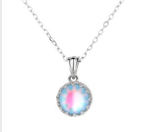 <span class=keywords><strong>Collana</strong></span> <span class=keywords><strong>di</strong></span> pietre <span class=keywords><strong>di</strong></span> <span class=keywords><strong>luna</strong></span> <span class=keywords><strong>di</strong></span> moda all'ingrosso donna S925 gioielli <span class=keywords><strong>in</strong></span> argento Sterling con ciondolo gemma corona - Product Image 2