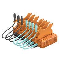 Pengisi daya adaptor stasiun daya PD USB-C 150W, pengisi daya Multi Port 4C3A Hub perjalanan untuk ponsel Tablet Laptop Chromebook