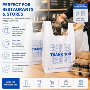 Black Trash Bags with Handles, Super Thick Plastic Rubbish Bags Suitable for Office, Picnic, <b>Kitchen</b> and Bulk Use - Product Image 2