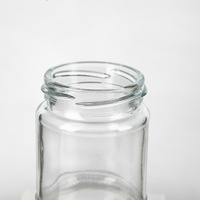 Usine en gros pas cher multifonctionnel rond Transparent large bouche 140ml bocal en verre récipient de stockage des aliments en verre avec couvercle