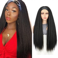 Perruque complète synthétique YAKI à cheveux longs, style turban, fabriquée à la machine, exportation Europe-Amérique, stock direct usine