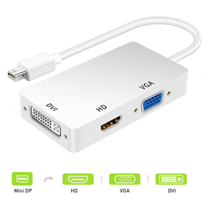 4K*2K Supports 1080P Three-in-one Converter Male <strong>to</strong> Female Mini DP <strong>to</strong> <strong>VGA</strong> <strong>DVI</strong> HD 3-In-1 Adapter - Product Image 2