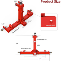 ODM/OEM 3 points 2 "récepteur d'attelage de remorque 3pt attache rapide de catégorie 1 capacité de 3000lbs avec 2" col de cygne de boule de remorque