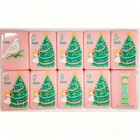 Jeu de Mahjong américain Nutcracker Ballet - 160 tuiles en acrylique rose massif - Ensemble de Mahjong sur mesure pour cadeau de Noël