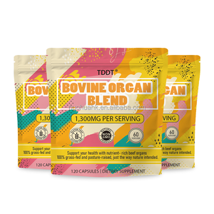 Complément Alimentaire en Capsules de Mélange d'Organes Bovins 1300mg par Portion Sans Gluten Non OGM 60 Portions 120 Capsules - Product Image 3