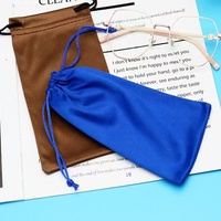 Sacs à lunettes personnalisés en microfibre avec logo imprimé, pochettes à lunettes de soleil souples à cordon, vente en gros