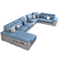 Ensemble de canapés modulaires sectionnels avec fonctions inclinables, rembourrage en éponge, pieds en acier inoxydable - Canapé moderne pour salon